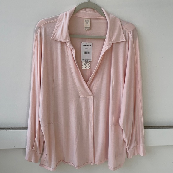 Free People Can’t Fool Me Peach Soft Blouse - Picture 3 of 7